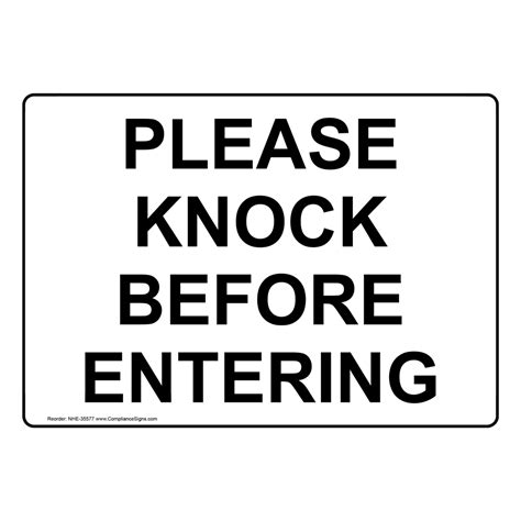 Office Policies / Regulations Sign - Please Knock Before Entering