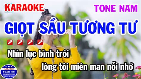 Giọt Sầu Tương Tư Karaoke Tone Nam Beat - YouTube