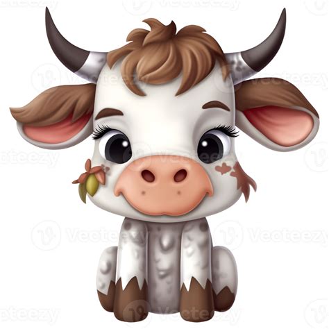 Cute baby cow clipart on transparent background 26794057 PNG