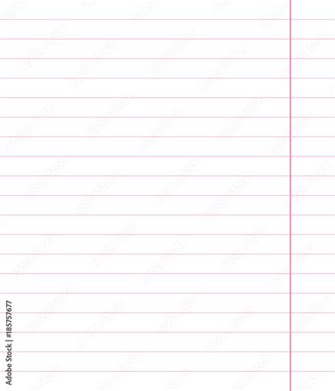 Pink sheet with wide horizontal lines notebook school paper with pink ...