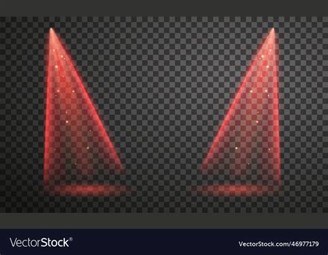 Glowing red stage lights Royalty Free Vector Image