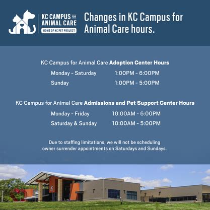 Changes in KC Campus For Animal Care Hours | KC Pet Project