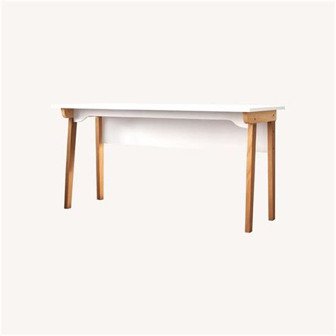 Wayfair White Mid-Century Style Desk - AptDeco