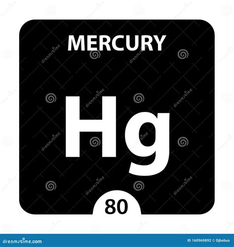 Mercury Symbol. Sign Mercury with Atomic Number and Atomic Weight Stock ...