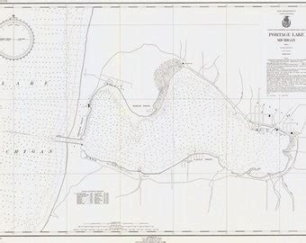 Portage lakes map | Etsy