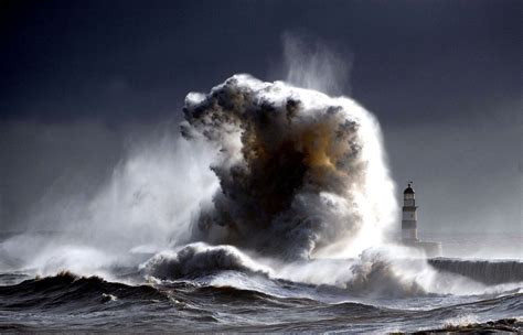 A raging sea dwarfs Seaham Lighthouse in County Durham in England by Owen Humphreys | My Photo ...