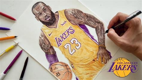 Lebron James Drawing Lakers