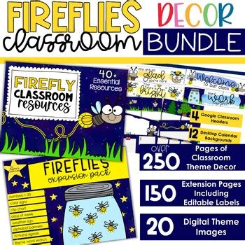 Firefly Classroom Decor Bundle Fireflies Theme by Teacher's Clubhouse