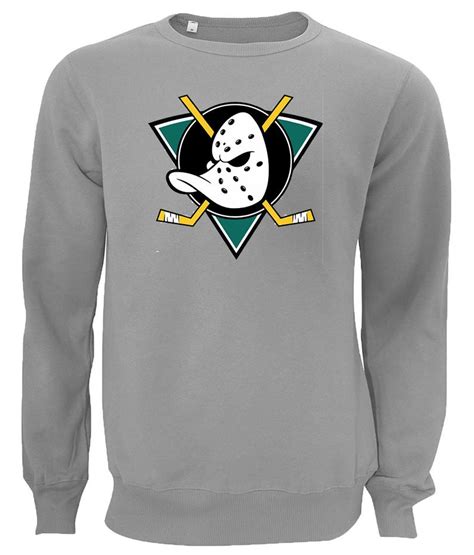 Classic Movie Mighty Ducks Team Logo Printed Unisex Gray Sweater