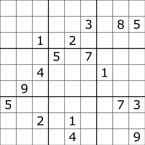 Printable Sudoku Puzzles 9X9 - Printable Crossword Puzzles