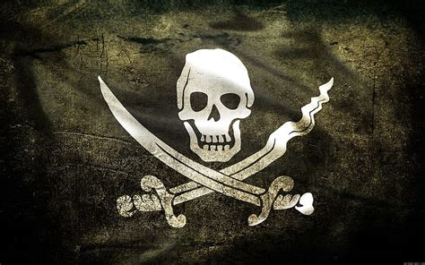 HD wallpaper: Jolly roger pirate flag, black skull and sword pirate ...