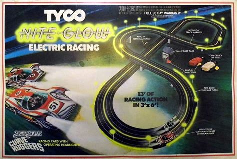 Vintage Tyco Nite Glow Electric Racing Slot Car Set With Silver Streak ...