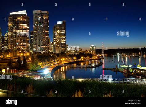 Nighttime Downtown Vancouver Stock Photo - Alamy