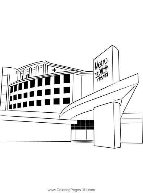 Metro Health Hospital Coloring Page for Kids - Free Hospitals Printable Coloring Pages Online ...