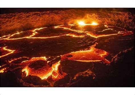 Prints of Lava lake on Erta Ale volcano (613 m) | Shield volcano ...