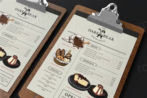 Cafe menu images mockup psd | Premium PSD Mockup - rawpixel