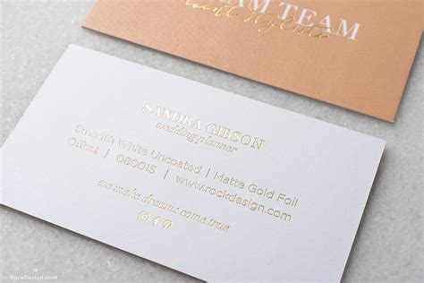 Elegant event planner business cards with gold foil printing - Dream Team