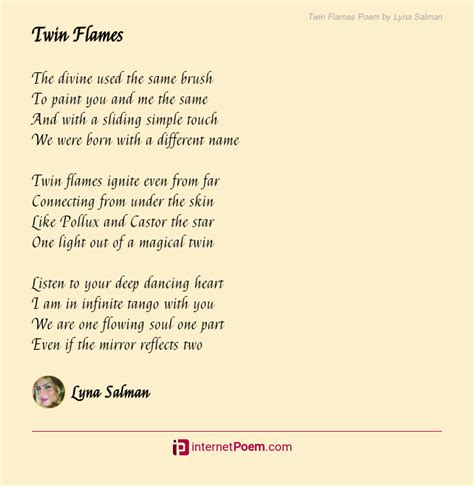 Twin Flames Poem by Lyna Salman