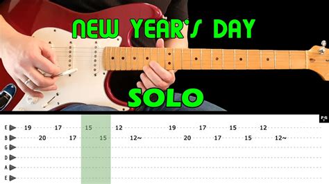 NEW YEAR'S DAY - Guitar lesson - Guitar solo (with tabs & EXTRA slow ...