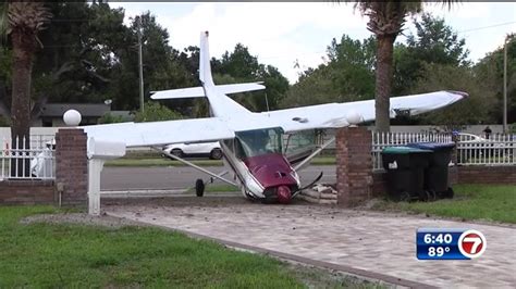 Pilot of small plane OK after making emergency landing on Orlando driveway – WSVN 7News | Miami ...