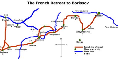 French begin retreat from Moscow : Napoleonic Wars maps