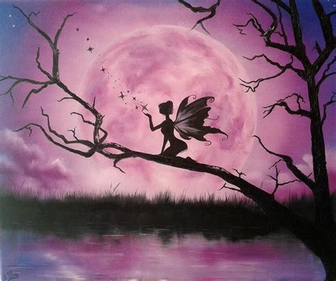 Afbeeldingsresultaat voor acrylic painting fairy | Fairy paintings, Silhouette art, Painting