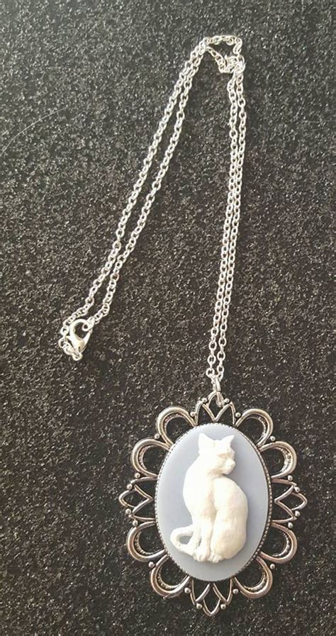 Cat Cat Cameo Cat Necklace Cat Necklace Ready to Ship | Etsy