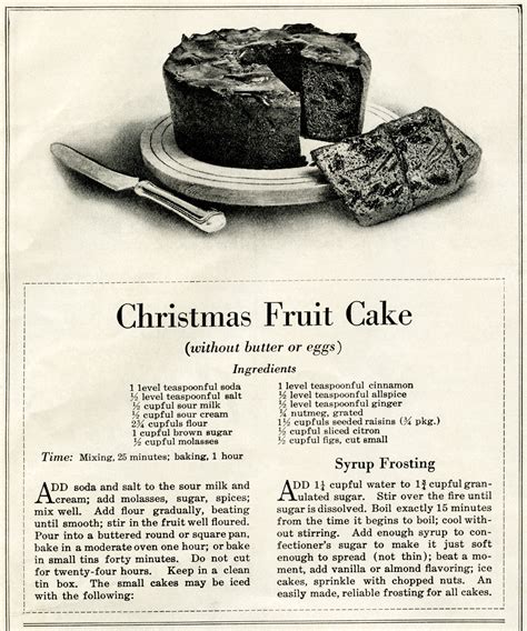 Christmas Fruit Cake Recipe ~ Free Graphic | Old Design Shop Blog