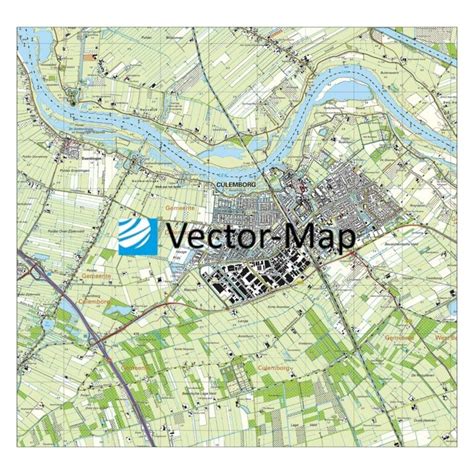 Topografische kaart Culemborg | Gemeente Plattegronden Vector Map