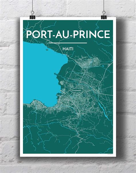 Port Au Prince Map Art Print | City map poster, Map art print, City map art