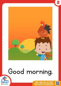 Greetings Flashcards For Kindergarten