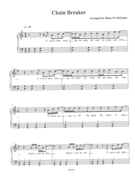 Chain Breaker (arr. Diane M. McGahee) by Zach Williams Sheet Music for ...