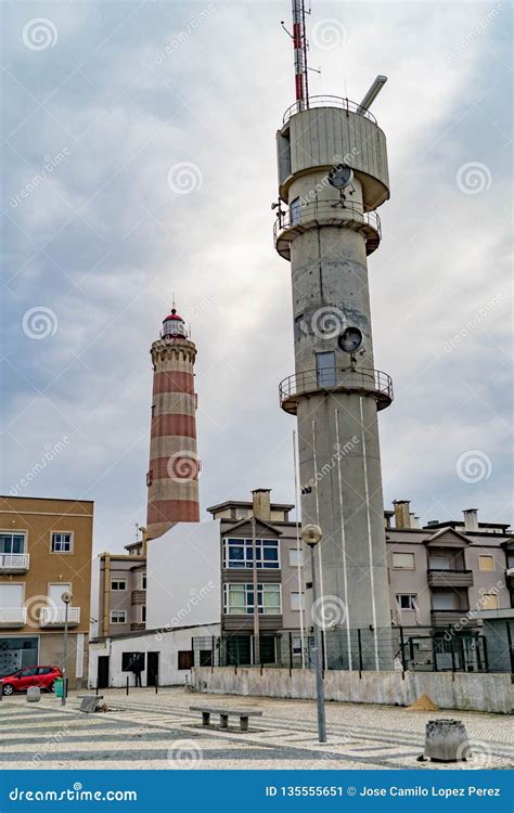 Lighthouse of Barra Near Aveiro, Portugal Editorial Photo - Image of ...