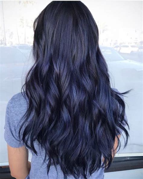 Dark Metallic Blue | Hair color blue, Dark blue hair, Hair color for black hair