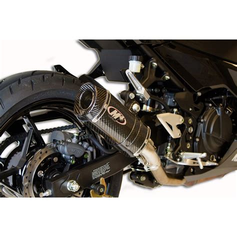 M4 KA4014 X-96 Slip-On Exhaust, Carbon Fiber for Kawasaki Ninja 400 ...