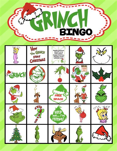 Printable Grinch Bingo Cards - Printable Bingo Cards