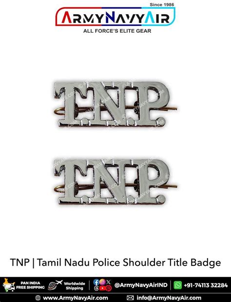 Buy Tamil Nadu Police Shoulder Title Badge Online - ArmyNavyAir.Com