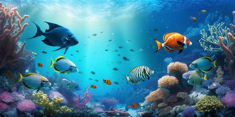 The beautiful underwater sea life with . 23120657 Stock Photo at Vecteezy