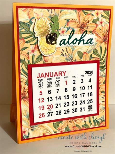 Tropical Oasis Desk Calendar - Create With Cheryl - Cheryl Hamilton