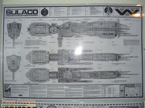 Aliens Aliens USS Sulaco Exterior Blueprints replica movie prop