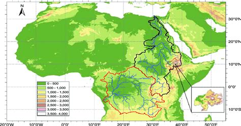 Topographic map of Northern Africa and the Middle East (m) overlaid by... | Download Scientific ...