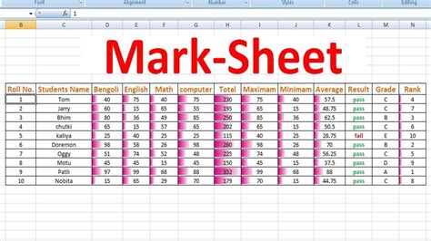 How To Create Marksheet In Excel Simple And Easy Way In 2020 Excel - Riset