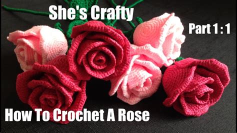 How To Crochet A Rose: Easy Crochet lessons to crochet flowers part 1:1 - YouTube