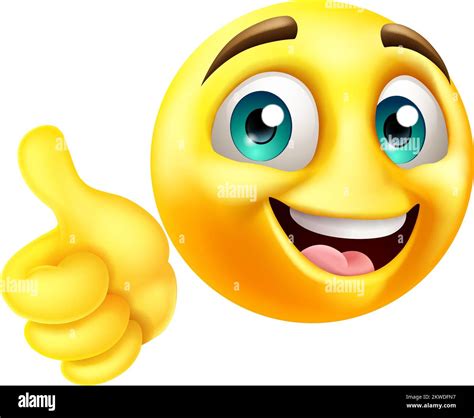 Daumen Hoch Emoji Emoticon Gesicht Cartoon Ikone Stock-Vektorgrafik - Alamy