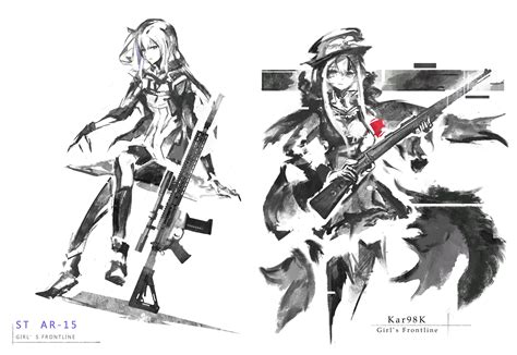 I made AR-15 and Kar-98 fanart in MGS style for fun : r/girlsfrontline