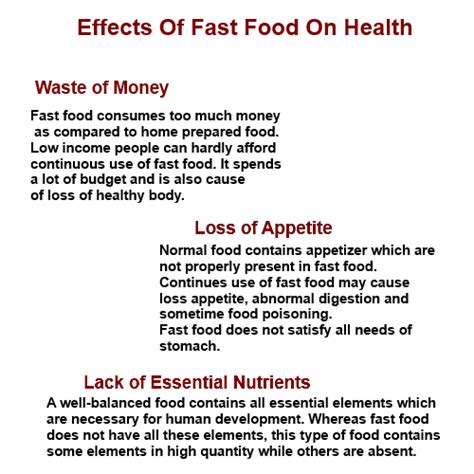 Best For Your Health: Effects Of Fast Food On Health - Junk Food's Effect On Your Body