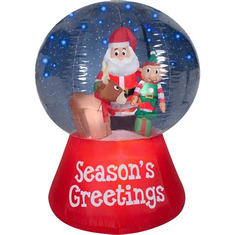 Gemmy Airblown Inflatables Christmas Inflatable Snowglobe with Glimmer LED Santa Scene, 5.5 ...