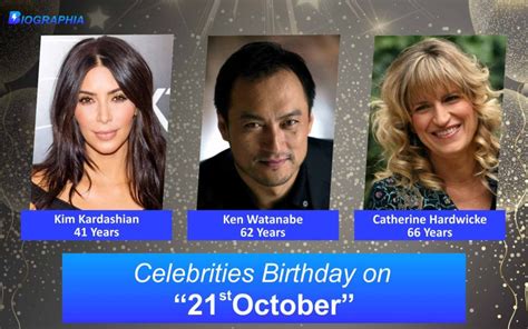 October 21 Famous Birthdays, Famous Celebirities Birthdays that fall on October 21