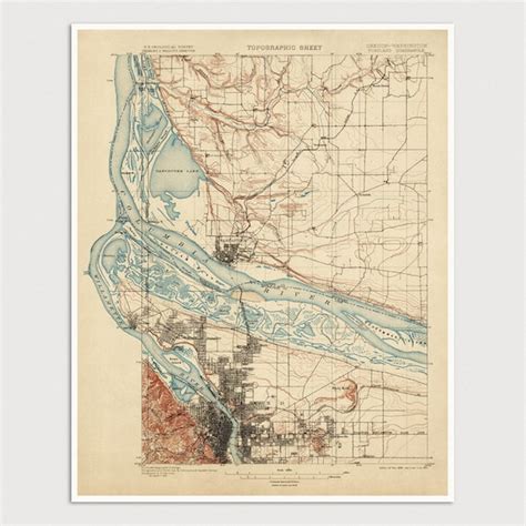 Old Portland Map Art Print Oregon 1897 Antique Map Archival