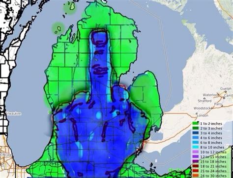 A weather map of Michigan for this winter. - Michigan - Reddit | Map of ...